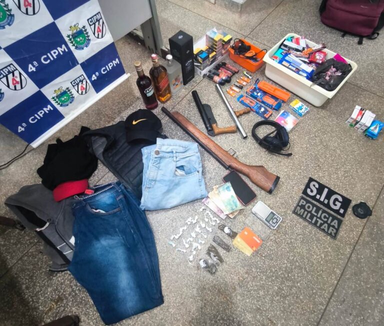 Polícia Militar apreende menores e armas após furto a estabelecimento comercial em Chapadão do Sul