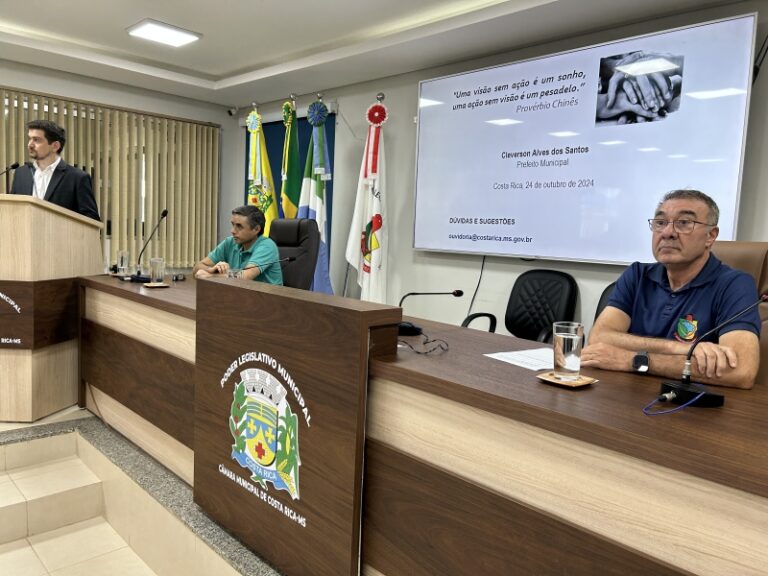 Em Costa Rica, audiência pública discute Lei Orçamentária Anual para 2025 com previsão de R$ 262,3 milhões