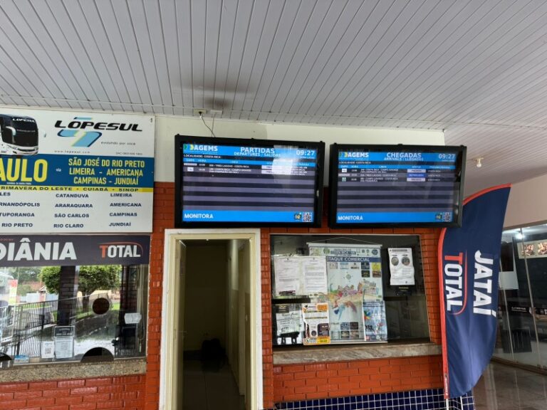 Costa Rica inova com painéis de horários de ônibus no terminal rodoviário