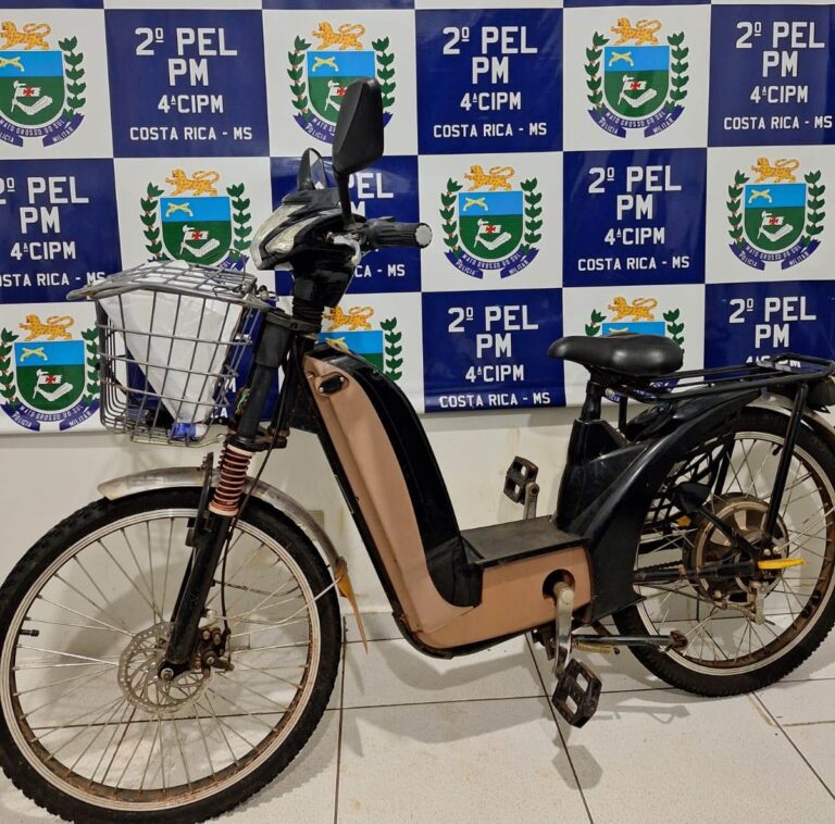 Polícia Militar recupera bicicleta elétrica furtada em Costa Rica