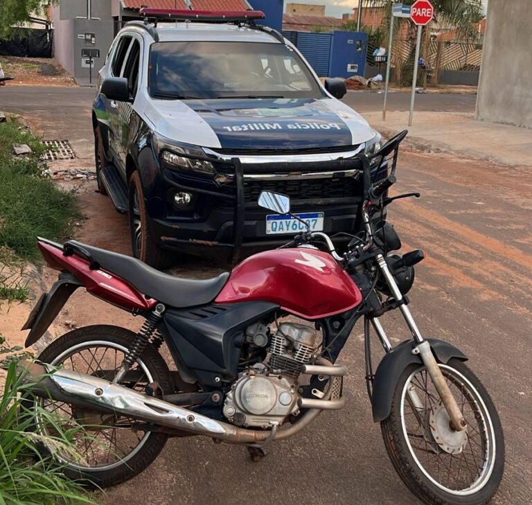 Polícia Militar recupera motocicleta furtada em Chapadão do Sul