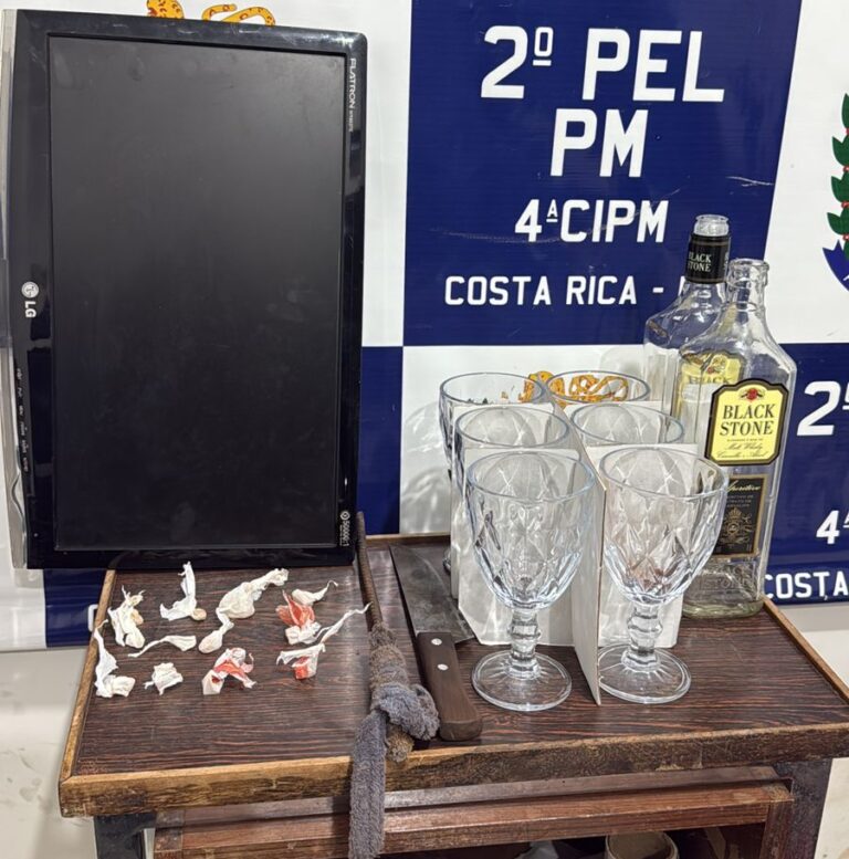 Homem com diversas passagens é preso por furto e tráfico de drogas em ação conjunta das polícias em Costa Rica