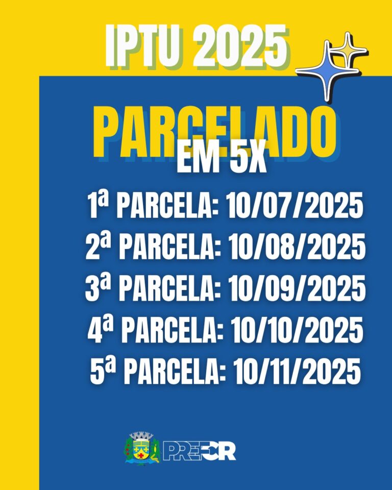 Costa Rica: 1ª parcela do IPTU 2025 vence nesta quinta-feira
