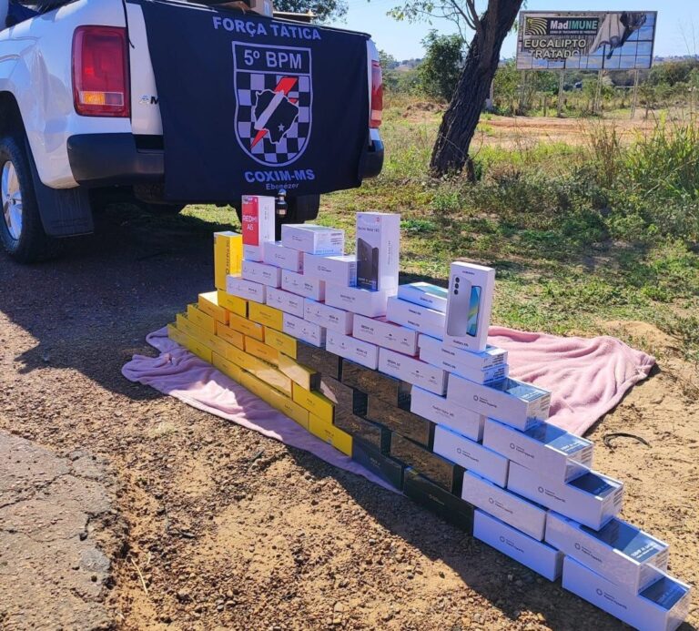 Polícia Militar intercepta carga de celulares contrabandeados avaliada em R$ 72,8 mil em Coxim