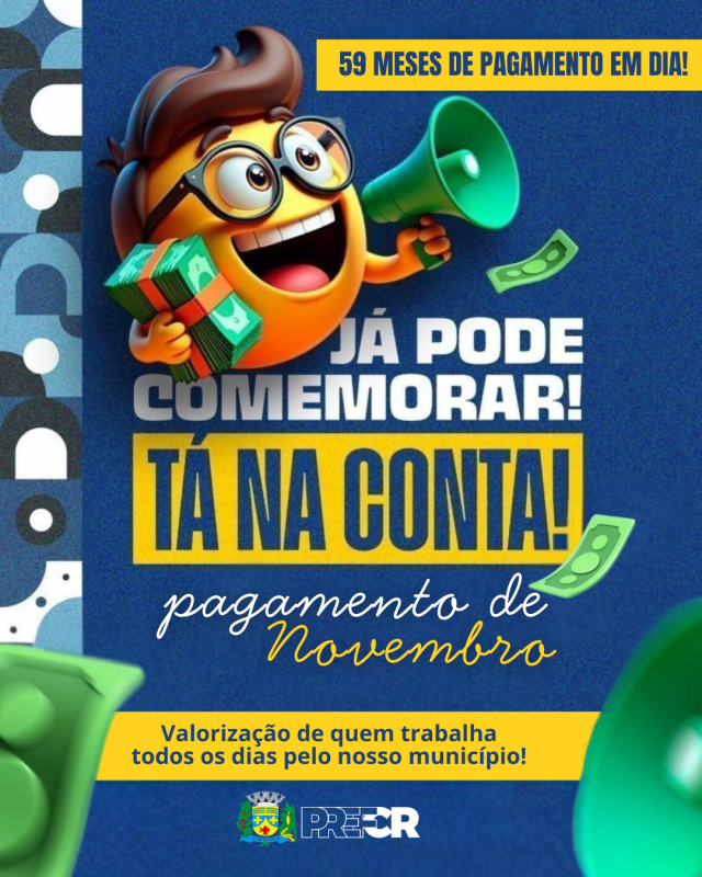 Prefeitura de Costa Rica paga salários de novembro aos servidores nesta quinta